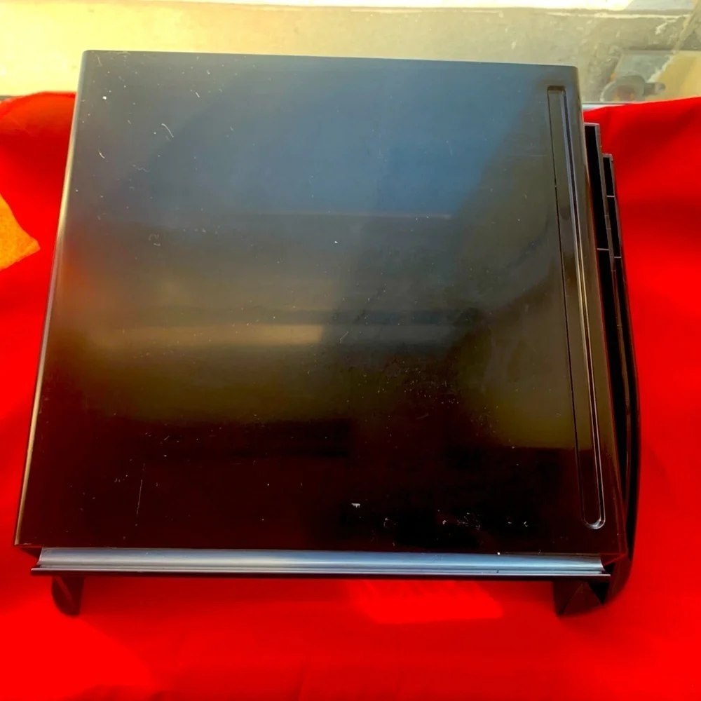 Plastic Office Home Stand with Pen & Note Pad Slots, Black color, EUC
